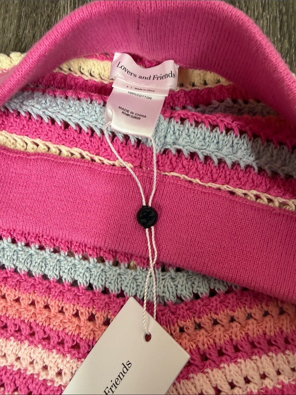 Lovers + Friends Lucia Cardigan and Lucia Short in Pink & Blue Multi - Picture 10 of 11
